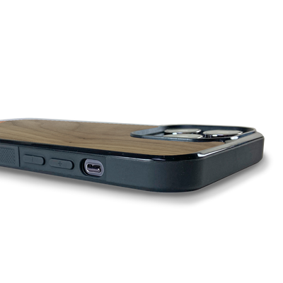 iPhone 14 Pro —  #WoodBack Explorer Black Case